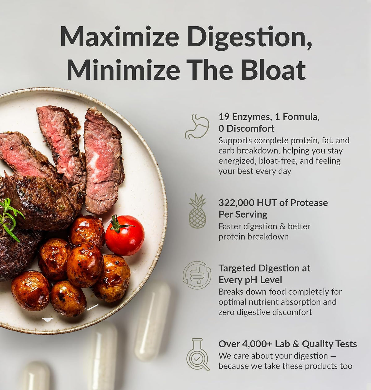 BIOptimizers MassZymes Digestive Enzymes - Probiotic Breakthrough Bundle – Gut Health & Bloating Relief – Prebiotic & Enzyme Support for Digestion, Energy, Health & Recovery – 180 Vegan Capsules