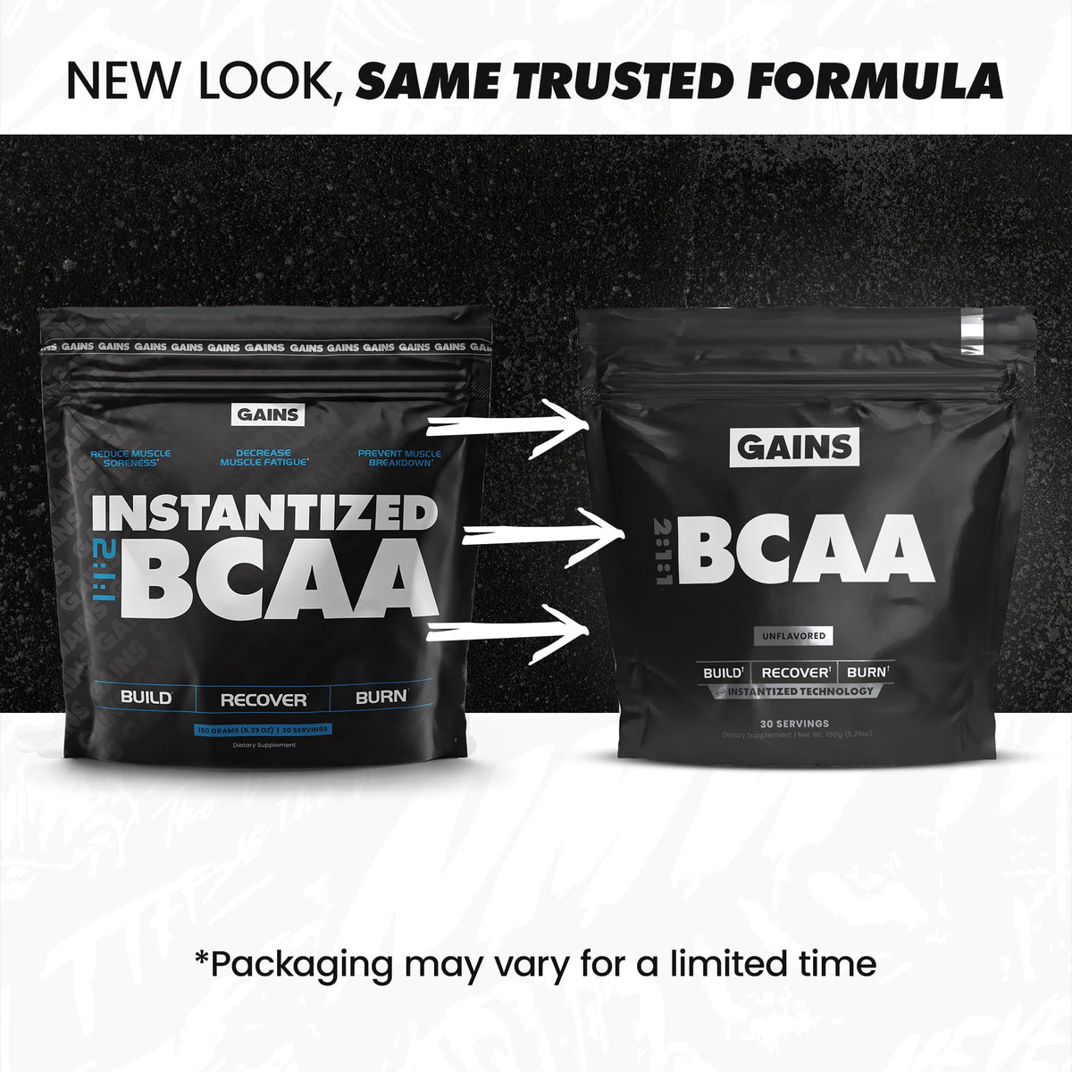Gains in Bulk BCAA Powder, Amino Acids, Unflavored, 30 Servings