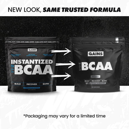 Gains in Bulk BCAA Powder, Amino Acids, Unflavored, 30 Servings