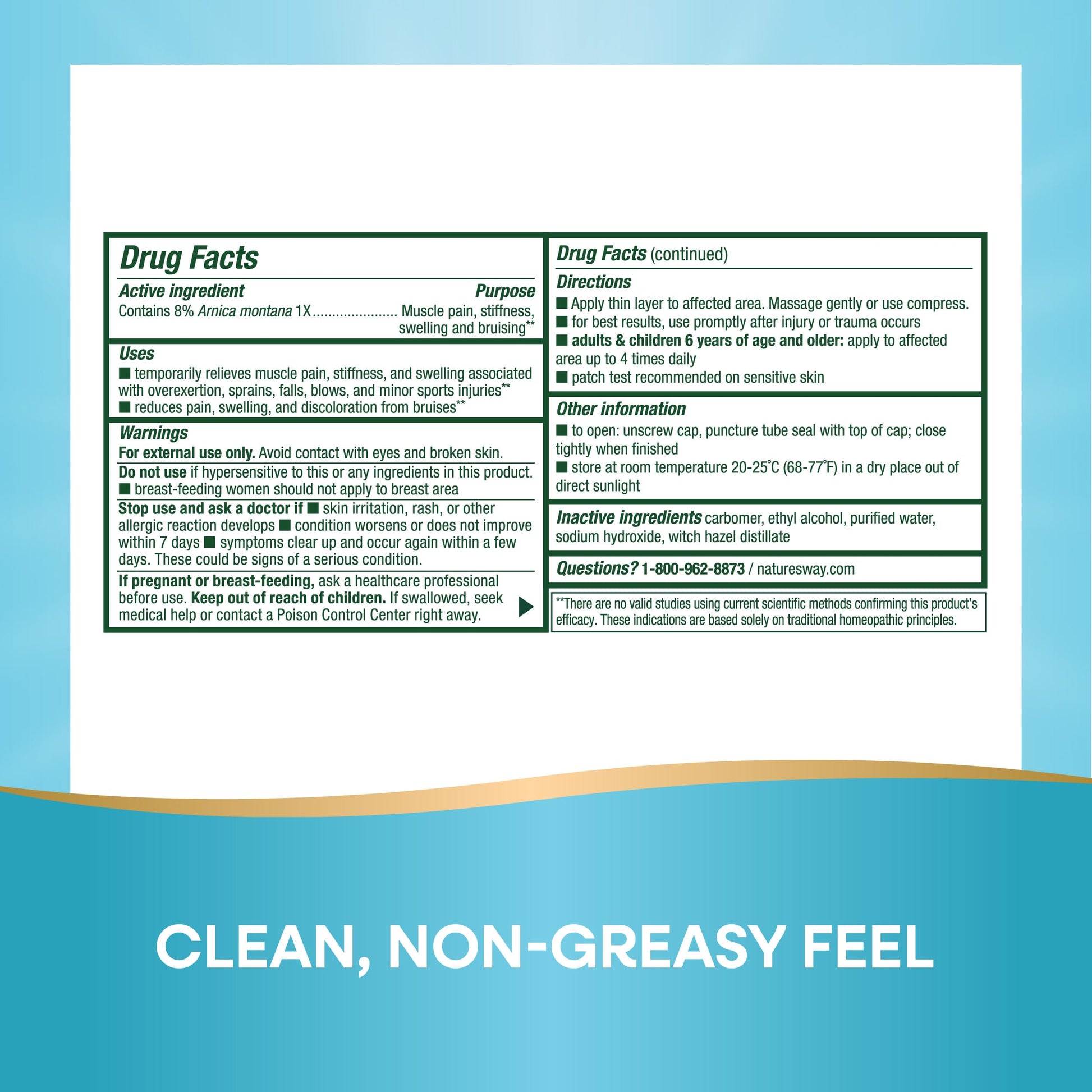 Nature's Way Boericke & Tafel Arniflora Arnica Gel, Temporarily Relieves Pain*, Swelling*, Stiffness*, 2.75 Oz (Packaging May Vary) Nature's WayBuy Supplements Australia