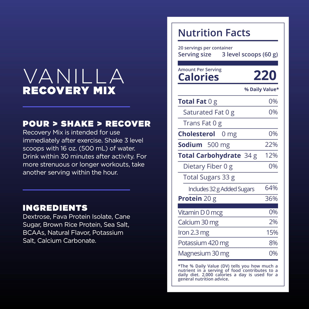 Tailwind Nutrition Recovery Mix, Chocolate, 20-Serving Bag