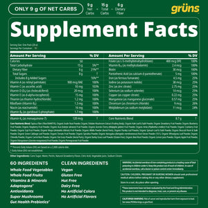 Gruns Adults Super Greens Gummies, Multivitamin Superfood Gummy Bears, Spirulina, Chlorella, Prebiotics & Fiber Gummies for Digestive Health, Adaptogens Supplement, 20 Vitamins & Minerals, 10 Count Grüns buy supplements Au