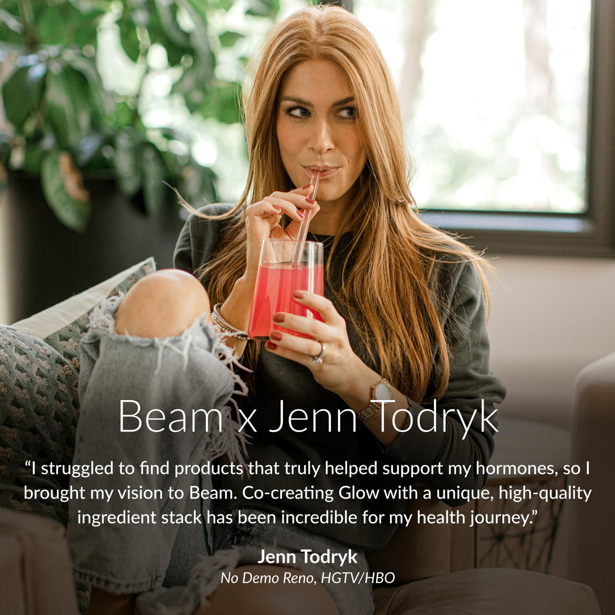 BEAM Glow Hormone Support & Cortisol Supplement for Women - Daily Vitamins for Women with Ashwagandha, Selenium, Zinc, Vitamin A, Biotin for Cycle Health, Mood & Energy, Strawberry Kiwi, 15 Servings