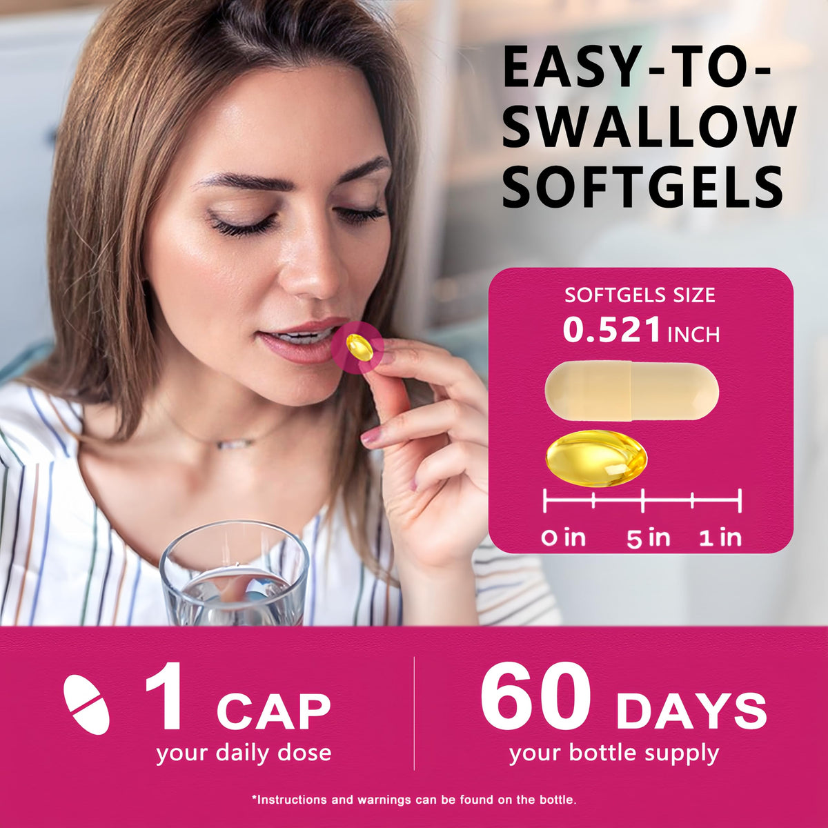 Suplement ​Calcium Supplements for Women Softgels, High Absorption Calcium Citrate Supplement Essential Mineral Calcium 1200 mg with Vitamin D3 Magnesium for Bone Health Support - VelvetGlow USA