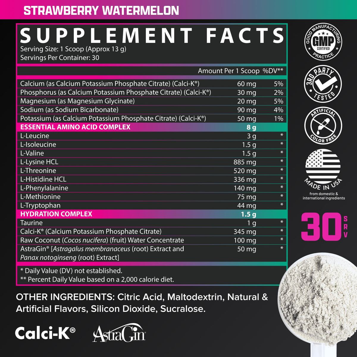 Nutrex Research EAA Hydration | EAAs + BCAA Powder | Muscle Recovery, Strength, Muscle Building, Endurance | 8G Essential Amino Acids + Electrolytes | Strawberry Watermelon 30 Serving