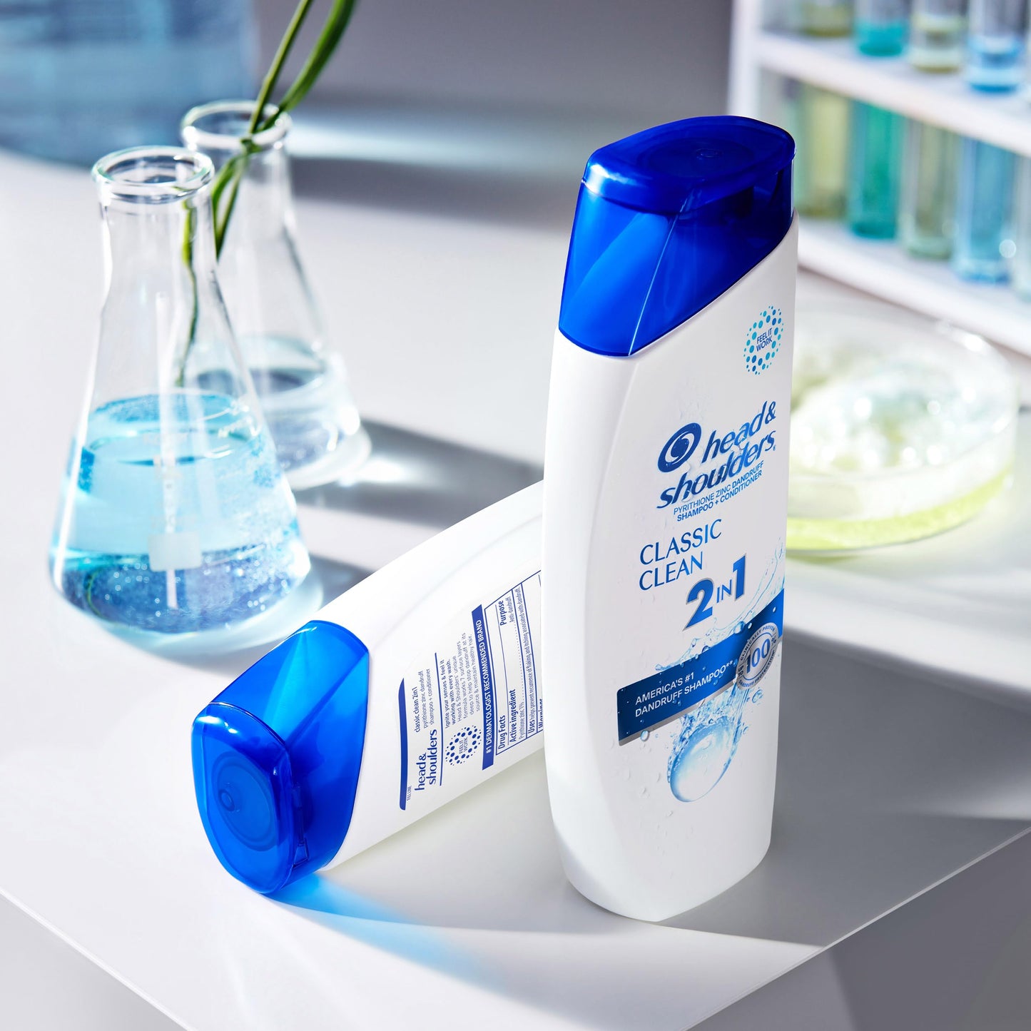 Head & Shoulders Anti-Dandruff Shampoo and Conditioner, Classic Clean 2-in-1, 1% Pyrithione Zinc, Flake Control, Deep Clean,