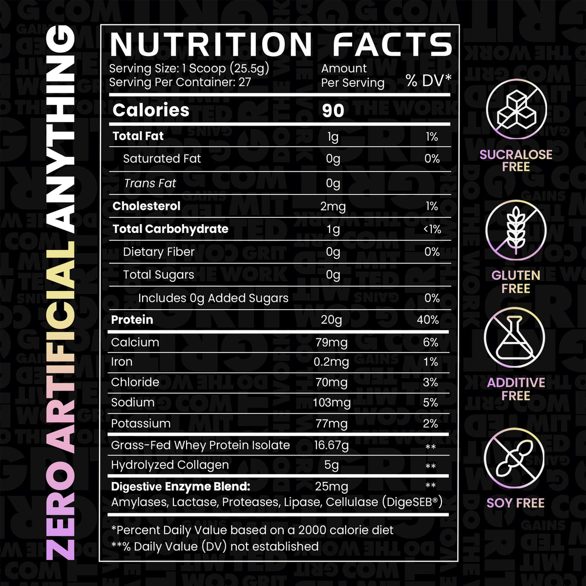 Gains in Bulk Lean Protein Powder with 20g Protein, Strawberry, 27 Servings