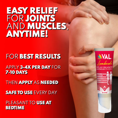 VAL Lombardi Relax Balance Magnesium Rollerball | Zechstein Magnesium + Herbal Extracts | Joint & Muscle Relief for Neck, Back, Legs | No Mess, Non-Greasy | 4oz VALBuy Supplements Australia