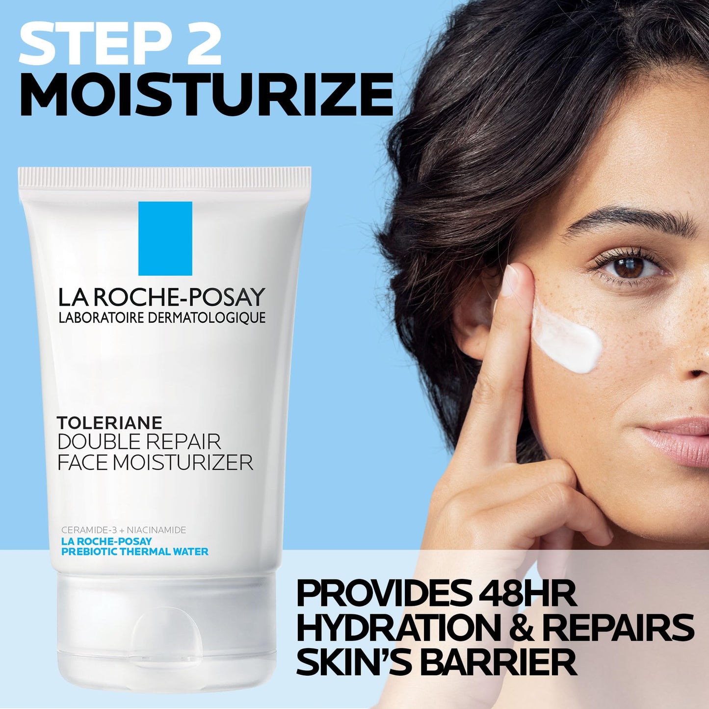 La Roche-Posay Toleraine Skin Care Set, Double Repair Face Moisturizer 100ml & Purifying Foaming Facial Cleanser 50ml, Oil Free Moisturizer & Face Wash For Oily Skin,