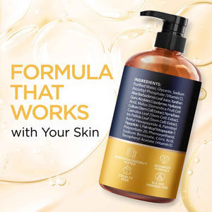 Vitamin C Serum for Face with Stem Cells Hyaluronic Acid Aloe Vera Vitamin E Anti-Aging Face Serum Supports Skin Health & Even Tone