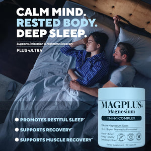 Magnesium Complex for Women & Men, 1000mg – MAGPLUS+ 13-in-1 Advanced Liposomal Ultra Formula – Glycinate, L-Threonate & Triple Magnesium Blend – Brain, Memory & Deep Sleep – 90 Capsules Plus+UltraBuy Supplements Australia