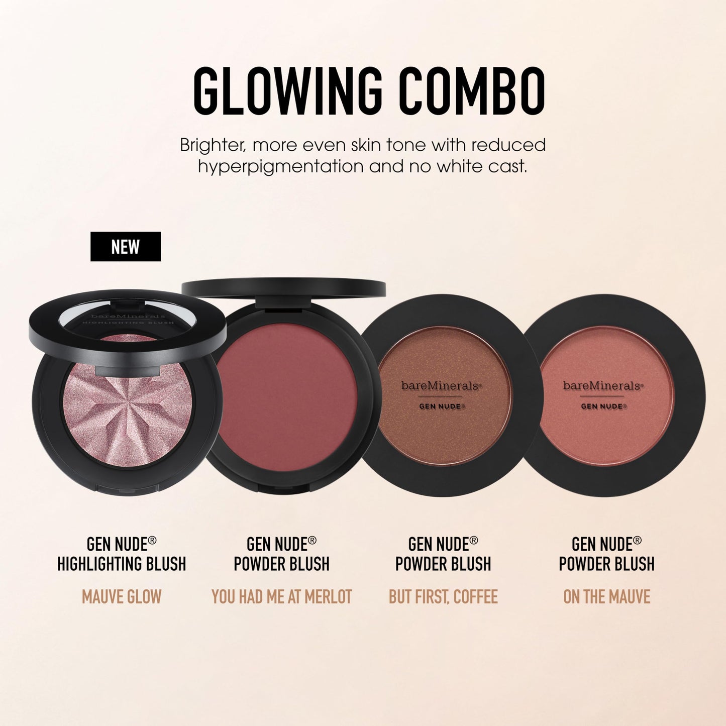 bareMinerals Gen Nude Powder Blush, On the Mauve, Vegan, Cruelty-Free & Dermatologist-Tested