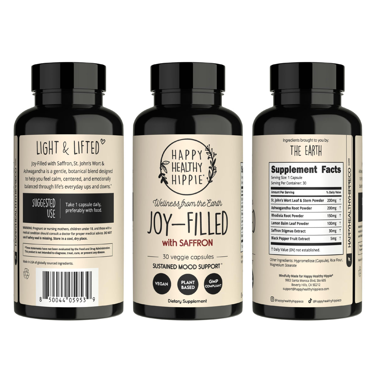 Joy-Filled Mood Support Supplement + St. John's Wort, Plant-Based, 60 Ct