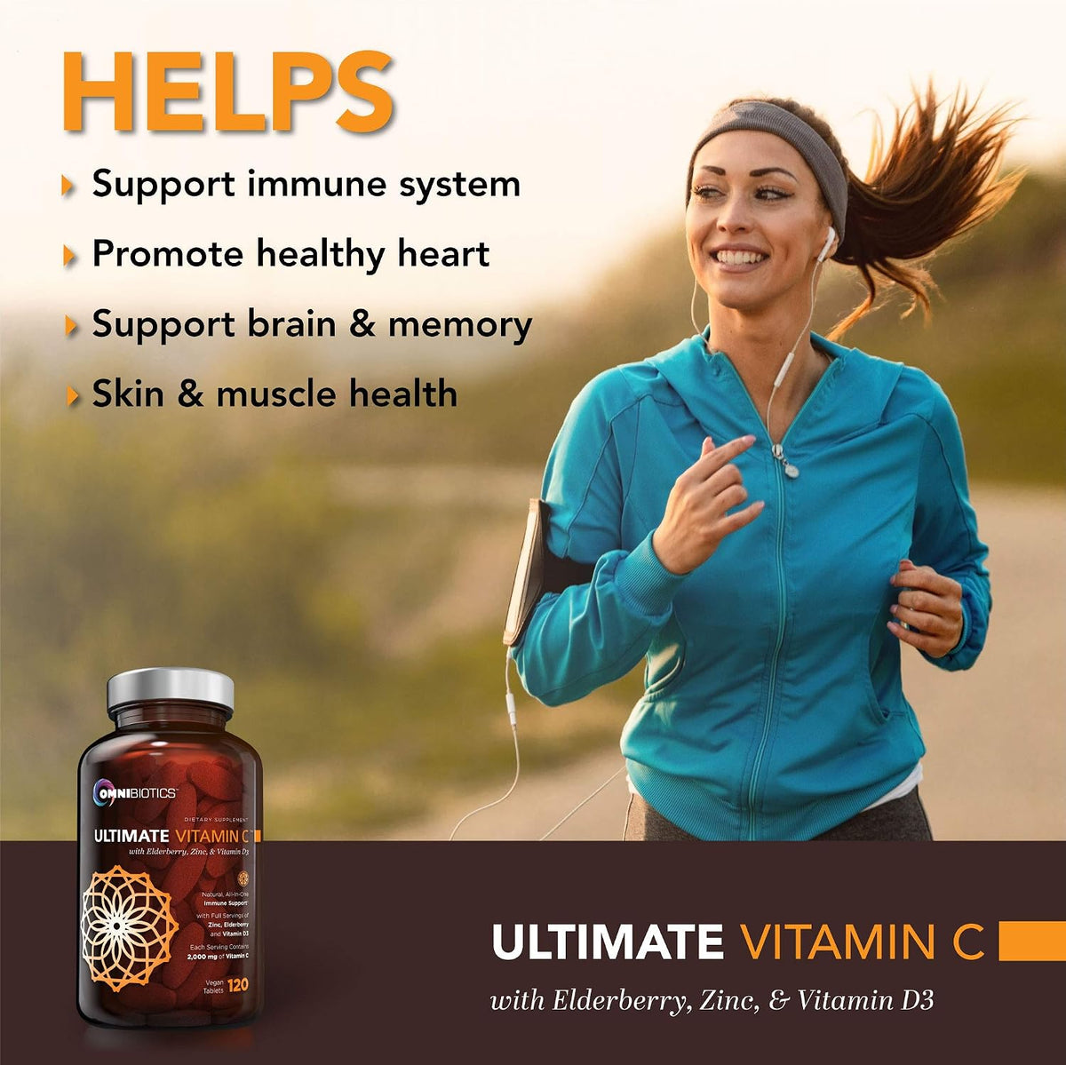 OmniBiotics Vitamin C + Turmeric Curcumin