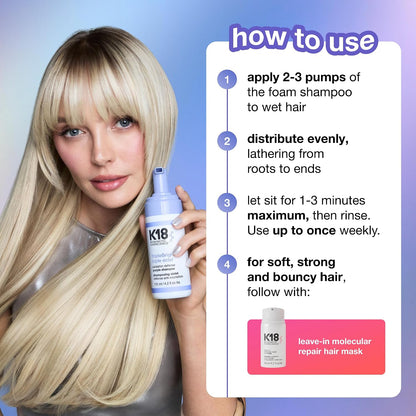 K18 TripleBright Oxidation Defense Purple Shampoo - Non-Staining Blonde Shampoo Removes + Helps Prevent Brass for Brighter, Longer-Lasting Blonde - For All Highlighted + Lifted Hair Tones (4.2 Fl oz)