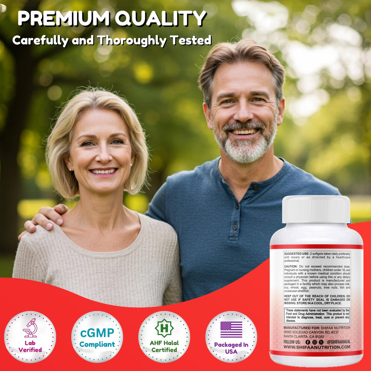 Suplement ​Halal Omega 3 Fish Oil 2000mg - 60 Servings, 120 Softgels. Wild Caught, Purified, Keto Friendly, Non-GMO & Gluten-Free. Brain, Heart & Cardiovascular Support. - VelvetGlow USA