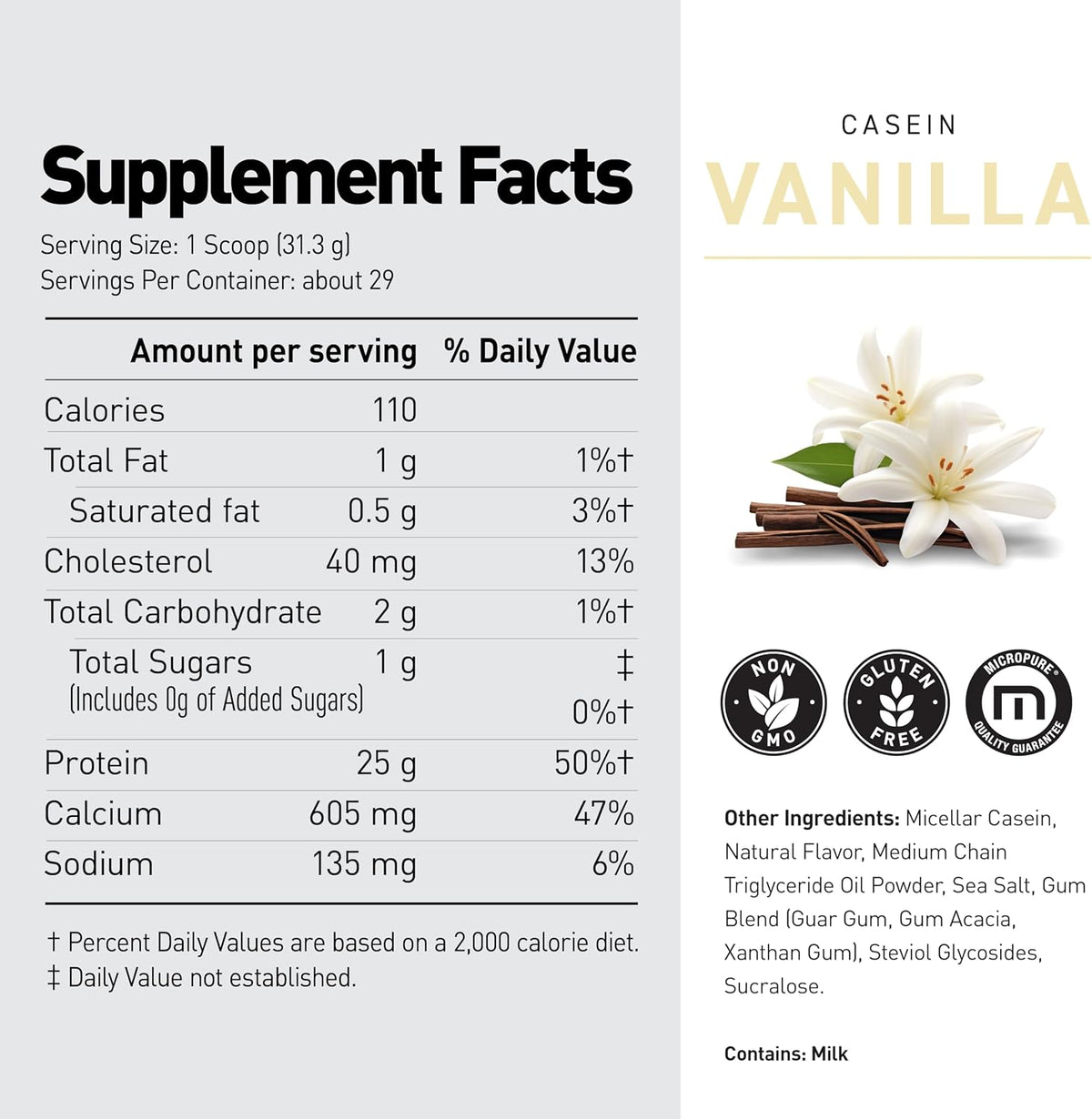 Kaged Premium Casein Protein Powder | Vanilla | Micellar Casein | Banned-Substance Free Supplement, Build Muscle, Recover Faster | Kasein | 28 Servings