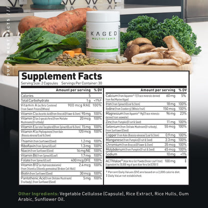 Kaged Multivitamin with Whole Foods Omega 3 Fish Oil Supplement Bundle, Daily Health & Wellness Pack, 60 Servings Multivitamin + 60 Pills Omega 3