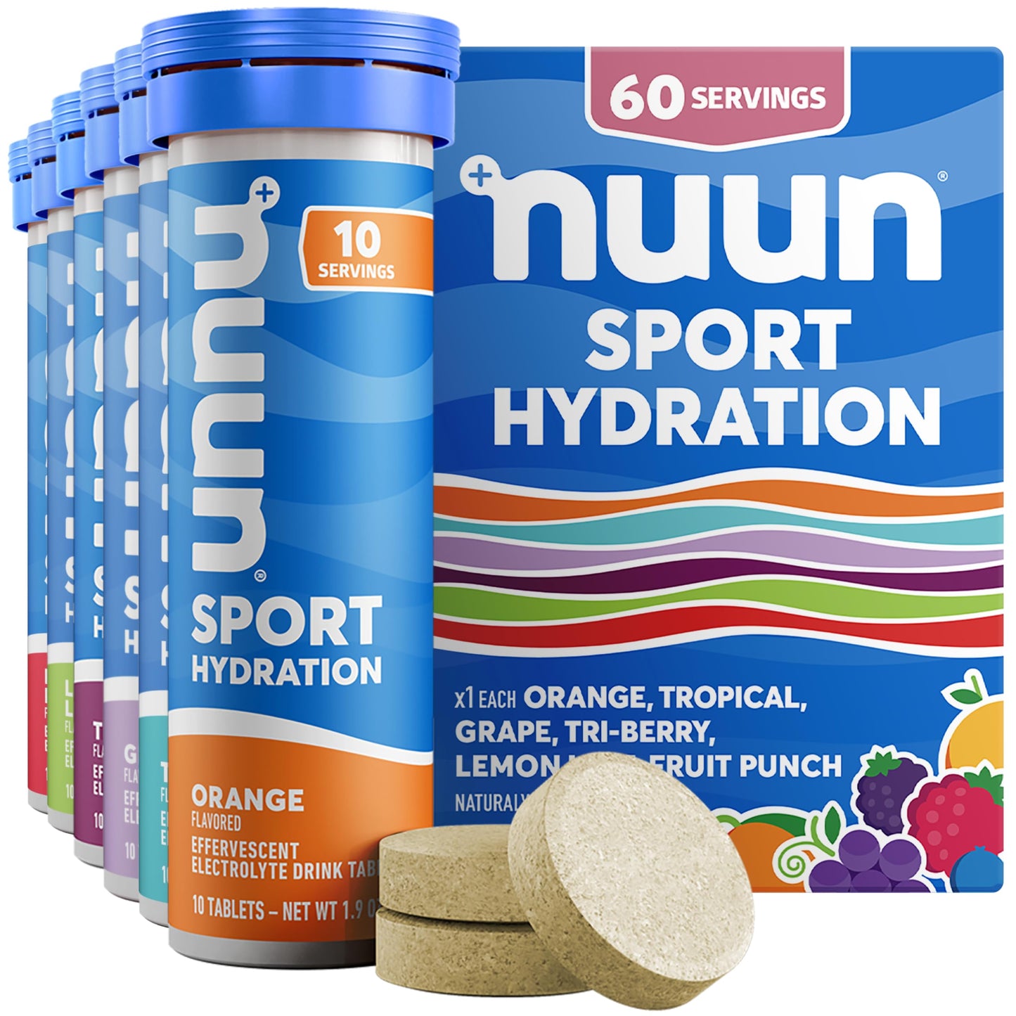 Nuun Sport Electrolyte Tablets with Magnesium, Calcium, Potassium, Chloride & Sodium, Gluten Free & Vegan,