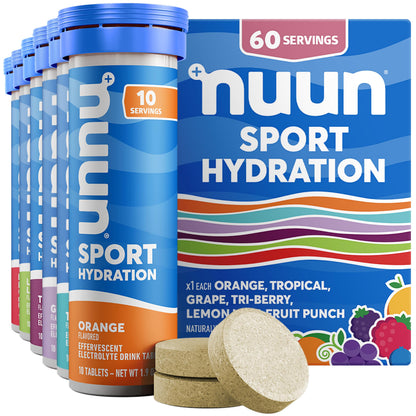Nuun Sport Electrolyte Tablets with Magnesium, Calcium, Potassium, Chloride & Sodium, Gluten Free & Vegan,