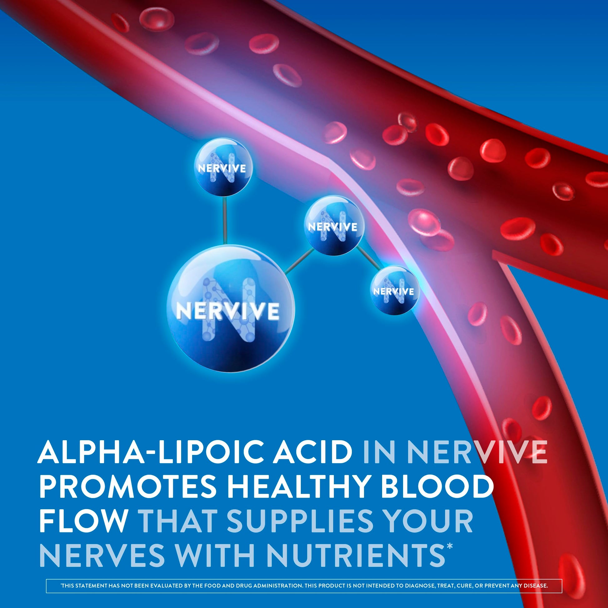 Nervive Nerve Health, Alpha Lipoic Acid, Fortify Nerve Health, Healthy Nerve Function, Healthy Blood Circulation, Supplement, Tablet, 60 Tablets NerviveBuy Supplements Australia
