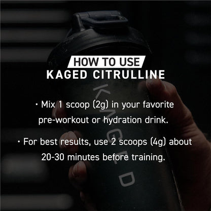 Kaged L-Citrulline Powder | Nitric Oxide Booster | Enhanced Pumps | Improve Muscle Vascularity | Supplements for Men & Women | Unflavored | 100 Servings