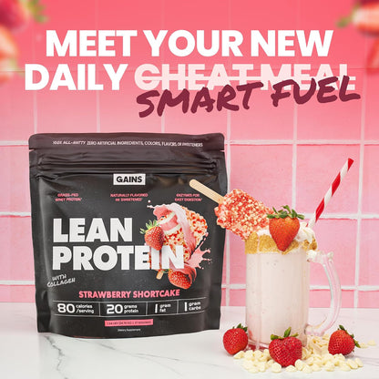 Gains in Bulk Lean Protein Powder with 20g Protein, Strawberry, 27 Servings