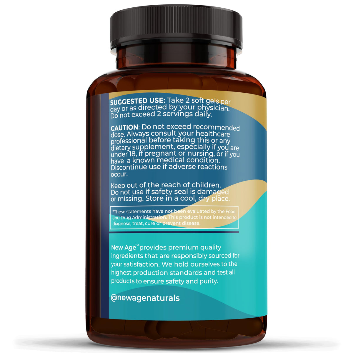 Suplement ​NEW AGE Omega 3 Fish Oil 2500mg Supplement Non GMO - EPA, DHA Fatty Acids Gluten Free (180 Softgels (Pack of 2)) - VelvetGlow USA