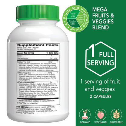 Botanic Choice Mega Fruits and Veggies Blend (60 Capsules) + Prostate 9 Complex (30 Softgels) Bundle - Energy Balance & Superfood Supplement + Urinary Flow & Cellular Health Botanic Choice buy supplements Au