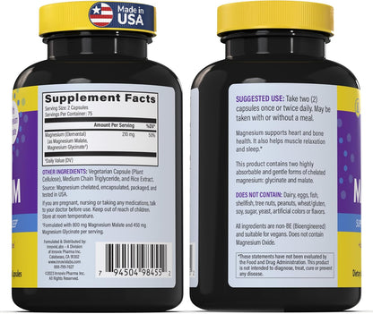 Magnesium & Curcumin Bundle: InnovixLabs Advanced Magnesium (150 Time-Release Capsules) InnovixLabs Turmeric Curcumin (100 Time-Release Tablets). Promotes Relaxation, Bones, Muscle and Immune Health.*