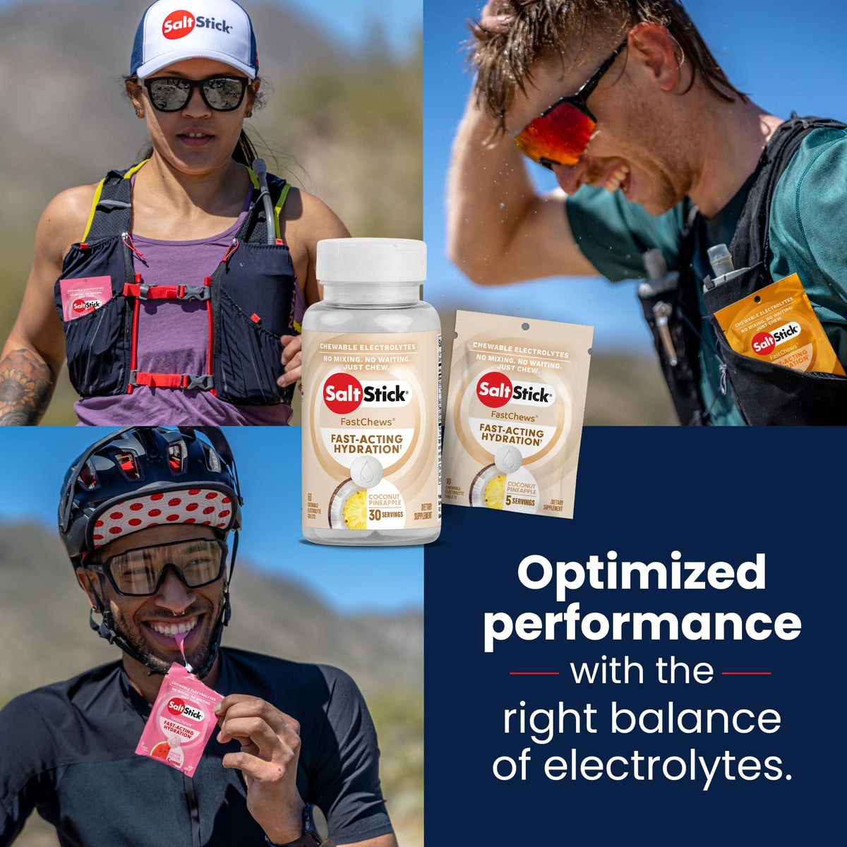 SaltStick High Sodium Electrolyte FastChews - Mixed Berry, 60 Tablets