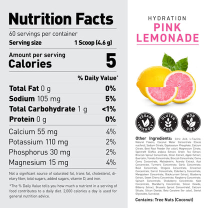 Kaged Sugar Free Hydration | 5 Key Electrolytes | Coconut Water | Tastes Amazing | 60 Servings