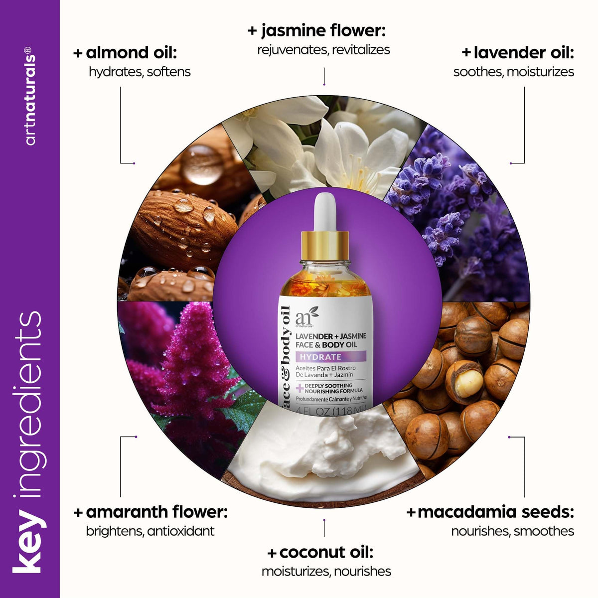 Artnaturals Rose & Vitamin E Face Oil, 4 oz