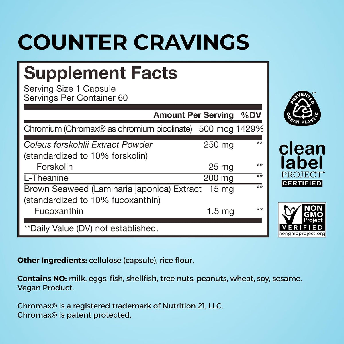 HUM Counter Cravings Chromium & L-Theanine, Appetite Support, 60 Count