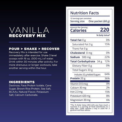 Tailwind Nutrition Recovery Mix, Vanilla, 12 Single-Serving Sachets