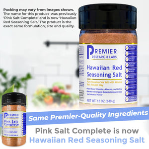 Premier Research Labs Hawaiian Red Seasoning Salt- Pink Salt, Red Hawaiian Salt, Hawaiian Red Alaea Sea Salt for Cooking, Multivitamin for Kids, Enriched with Plant-Derived Vitamins & Minerals- 12 oz Premier Research LabsBuy Supplements Australia
