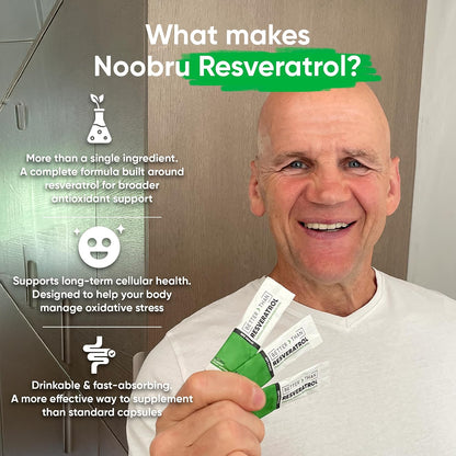 Noobru™ - Better Than - Resveratrol – Powerful Polyphenol Supplement with Fisetin & Mango Flavor for Longevity, Cellular Health, Brain Function & Anti-Aging Support