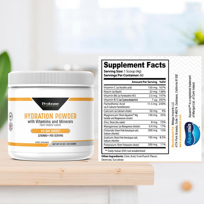 Probase Nutrition Hydration Powder - Fruit Punch Flavor 240 Grams