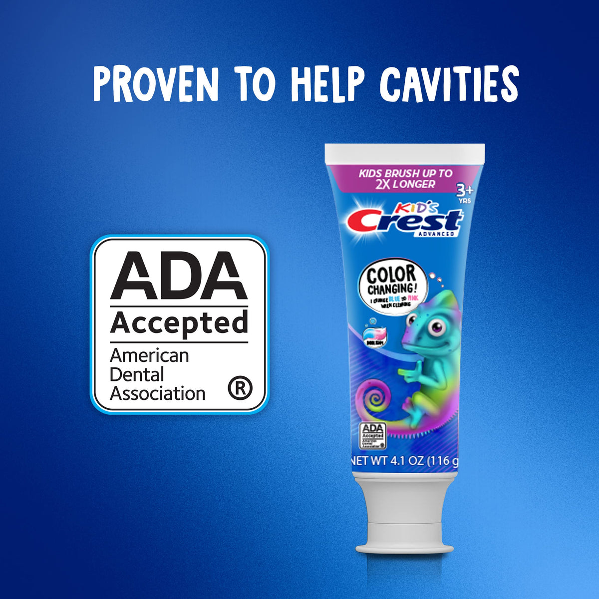 Suplement ​Crest Advanced Kid's Fluoride Toothpaste, Bubblegum Flavor, 4.2 oz, 3 Count, Color-Changing Anticavity Toothpaste - VelvetGlow USA