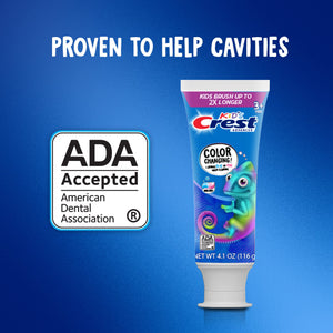 Suplement ​Crest Advanced Kid's Fluoride Toothpaste, Bubblegum Flavor, 4.2 oz, 3 Count, Color-Changing Anticavity Toothpaste - VelvetGlow USA