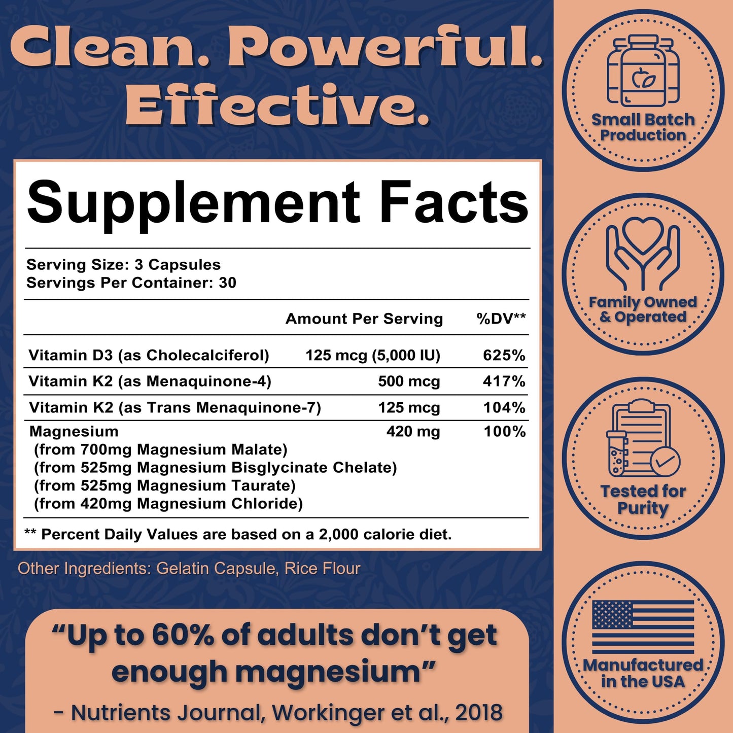 Local Nutrition Magnesium Complex 420mg with Vitamin D3 K2 - Four Bioavailable Forms Including Bisglycinate (Glycinate), Malate, Taurate, and Chloride for Superior Absorption - 90 Capsules Made in USA Local Nutrition buy supplements Au