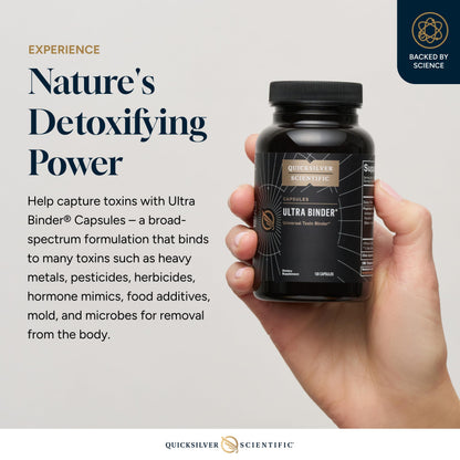 Quicksilver Scientific Ultra Binder - Multi Toxin Binder with Bentonite Clay Powder, Zeolite Detox & Charcoal - Supplement for Gut Support