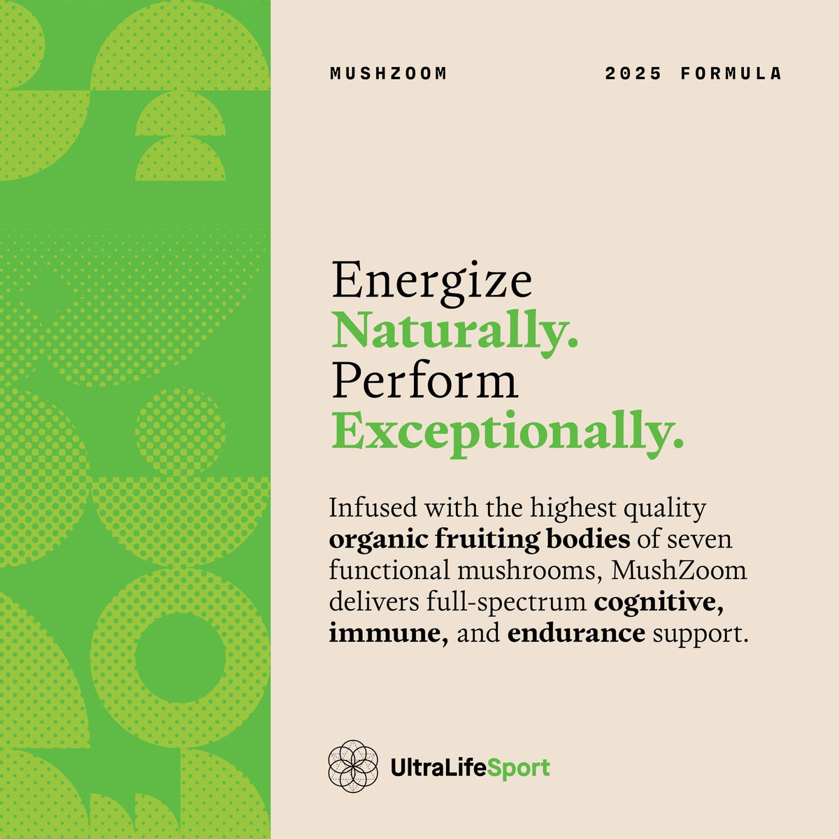Ultra Life Sport - MushBoom Organic Mushroom Coffee Alternative Drink - 30 Servings 7 Mushroom Cacao Blend - Cordyceps, Lion’s Mane, Chaga, Maitake, Shiitake, Reishi & Turkey Tail - Caffeine Free
