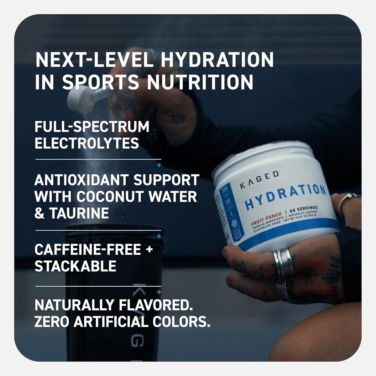 Kaged Sugar Free Hydration | 5 Key Electrolytes | Coconut Water | Tastes Amazing | 60 Servings
