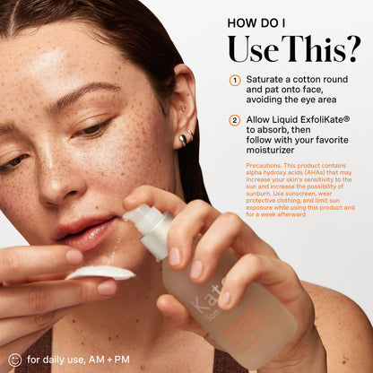 Kate Somerville Liquid ExfoliKate – Triple Acid Resurfacing Treatment, Clinically Formulated AHA Overnight Facial Exfoliator,