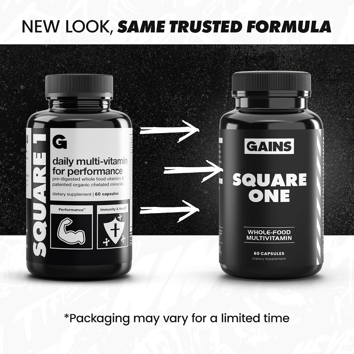 Gains in Bulk Square 1 Multivitamin & Mineral Supplement, 60 Capsules