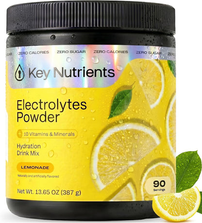 KEY NUTRIENTS Potassium Multivitamin Electrolytes Powder, Lemonade, 90 Serv