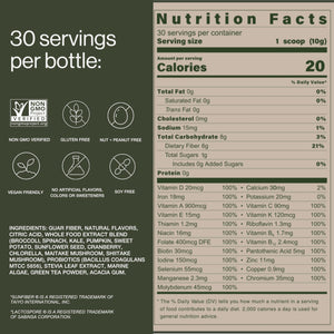 B.WILD Plant-Based Multivitamin Superfood Drink Mix – Refreshing Peach Green Tea with Vitamins, Minerals, Prebiotics & Probiotics for Gut Health & Daily Wellness – 30 Servings – Vegan, Gluten-Free B.WILDBuy Supplements Australia
