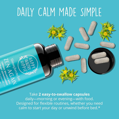 Happy Healthy Hippie PeriPeace Supplements for Women & Zen Again Cortisol Manager