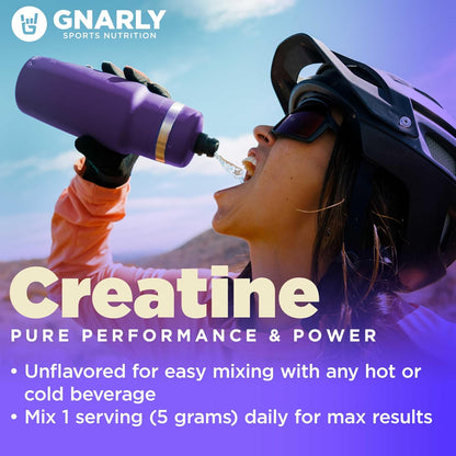 Gnarly Nutrition Creatine Powder – Vegan Creatine Supplement – NSF Sport Certified, Optimized Recovery – Sports Nutrition – 5g Creatine Monohydrate – Unflavored, 15.87 oz